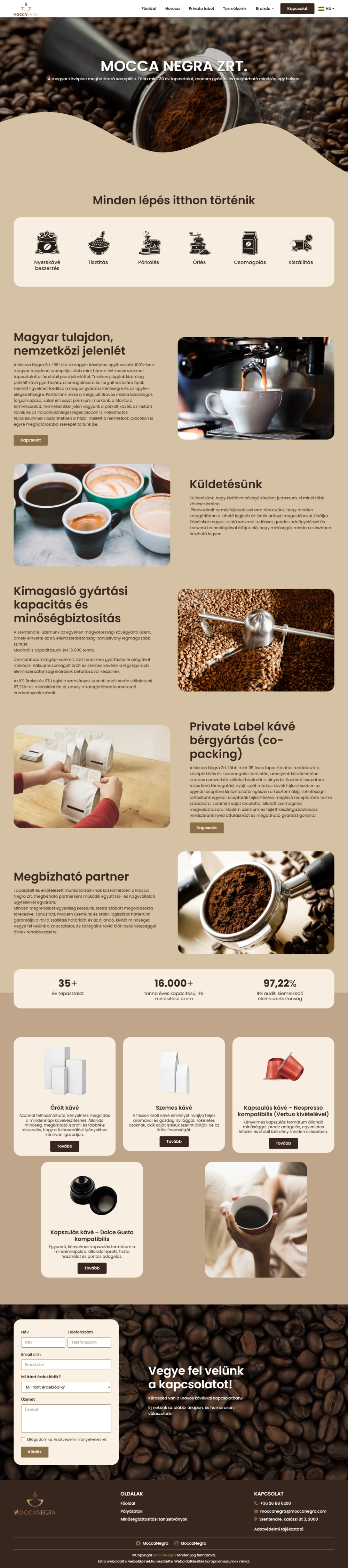 Mocca Negra Zrt. Asztali nézet