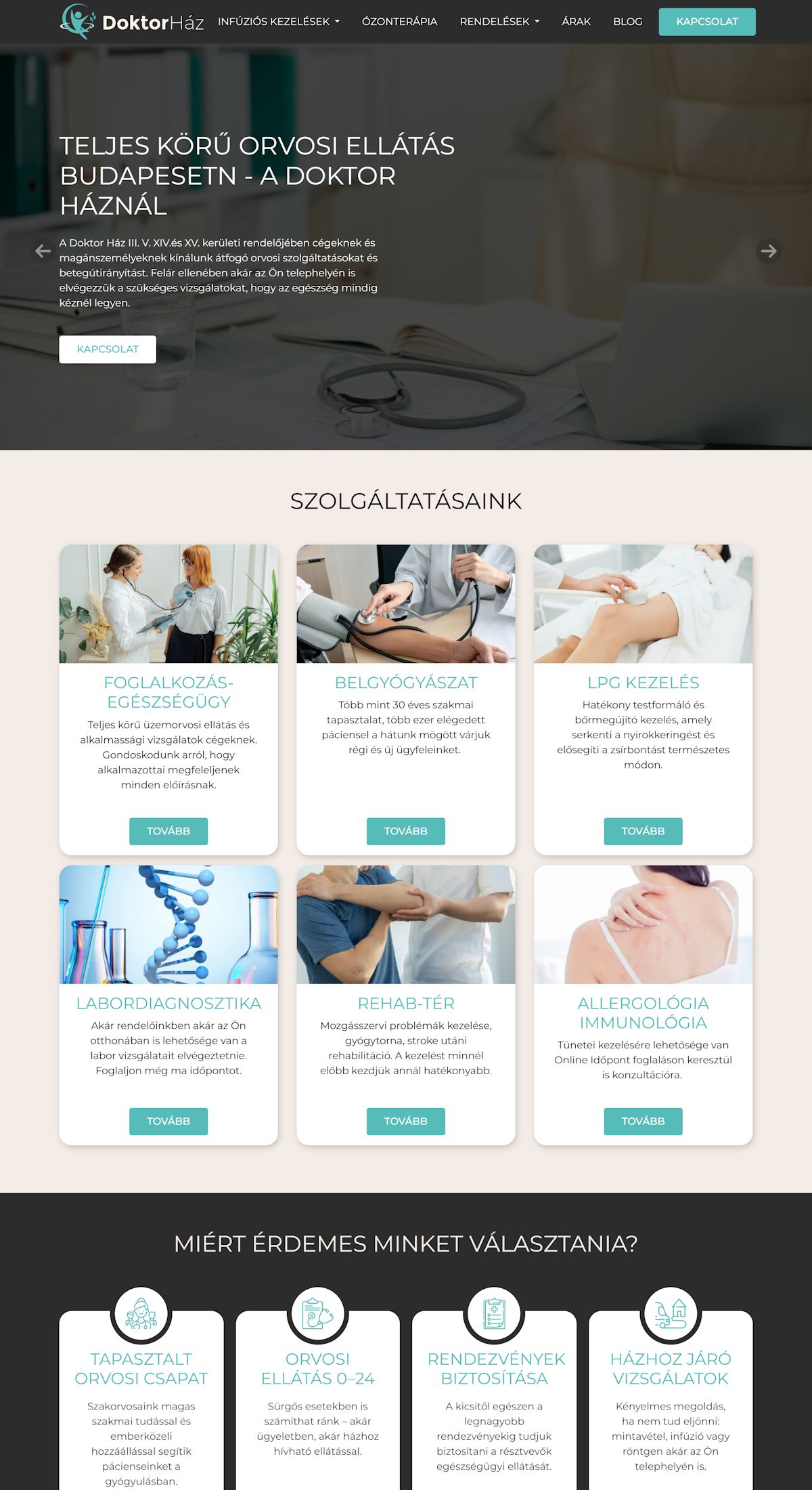 DoktorHáz - Komplex oldal | Weboldal készítés asztali előnézet