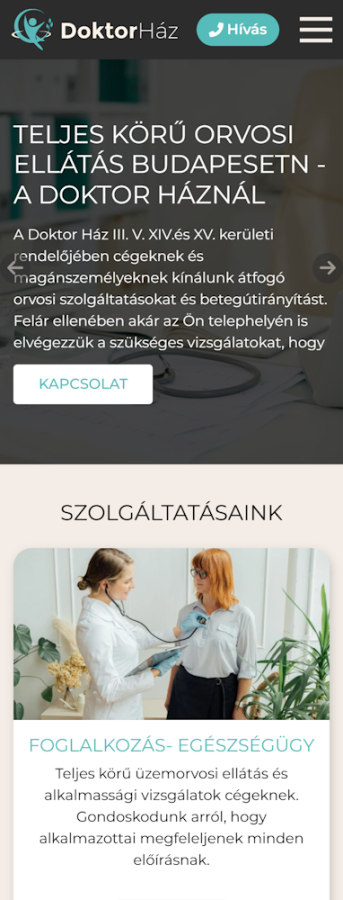 DoktorHáz - Komplex oldal | Weboldal készítés mobil előnézet
