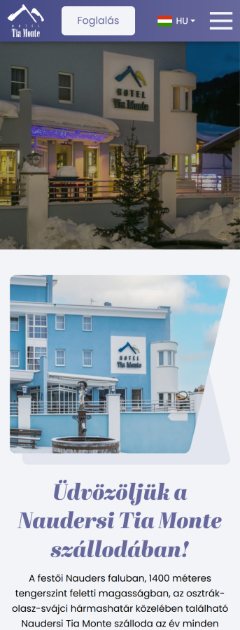 Hotel Tia Monte - Komplex oldal | Weboldal készítés mobil előnézet
