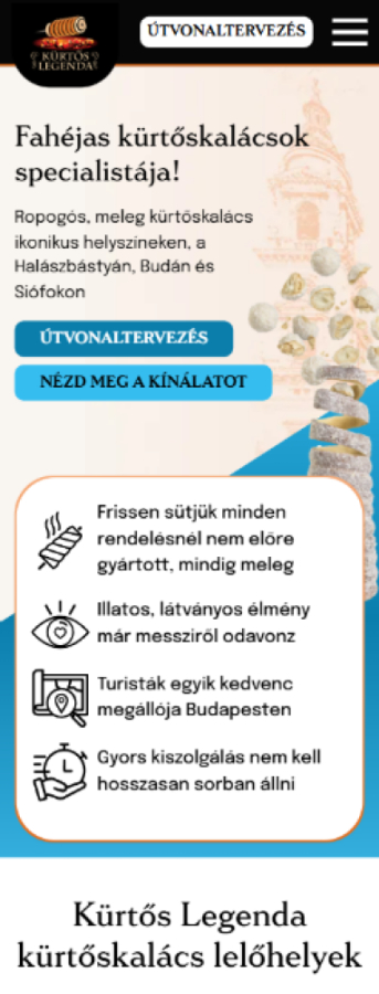 Kürtős Legenda - Bemutató oldal | Weboldal készítés mobil előnézet