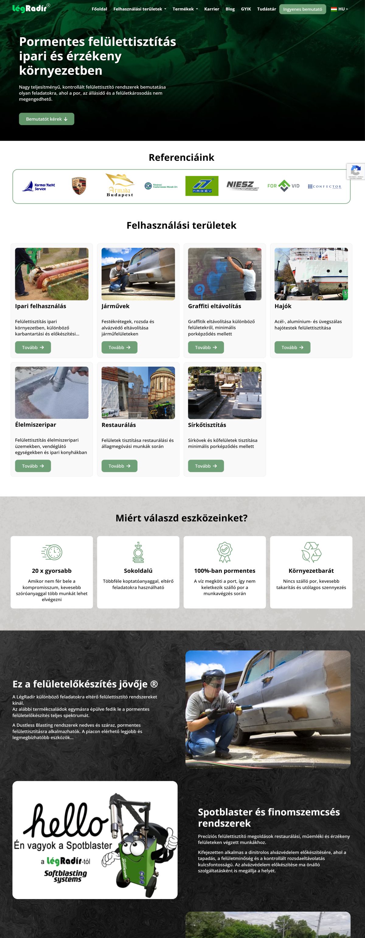 LégRadír - Komplex oldal | Weboldal készítés előnézet