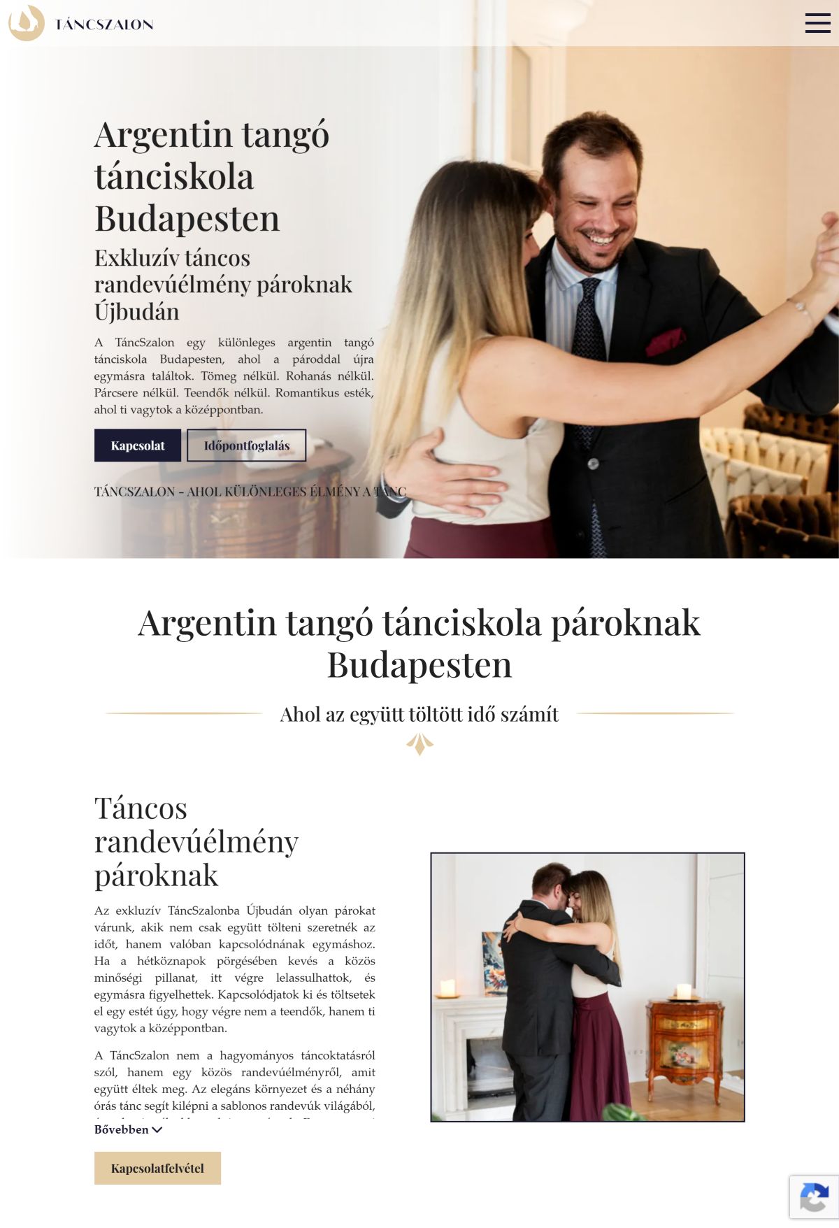 TáncSzalon - Komplex oldal | Weboldal készítés előnézet