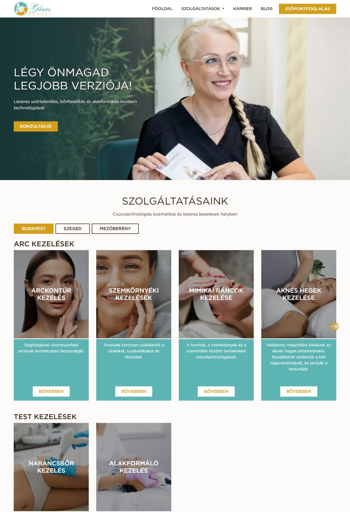 Bilanz Beauty - Bemutató oldal | Weboldal készítés előnézet