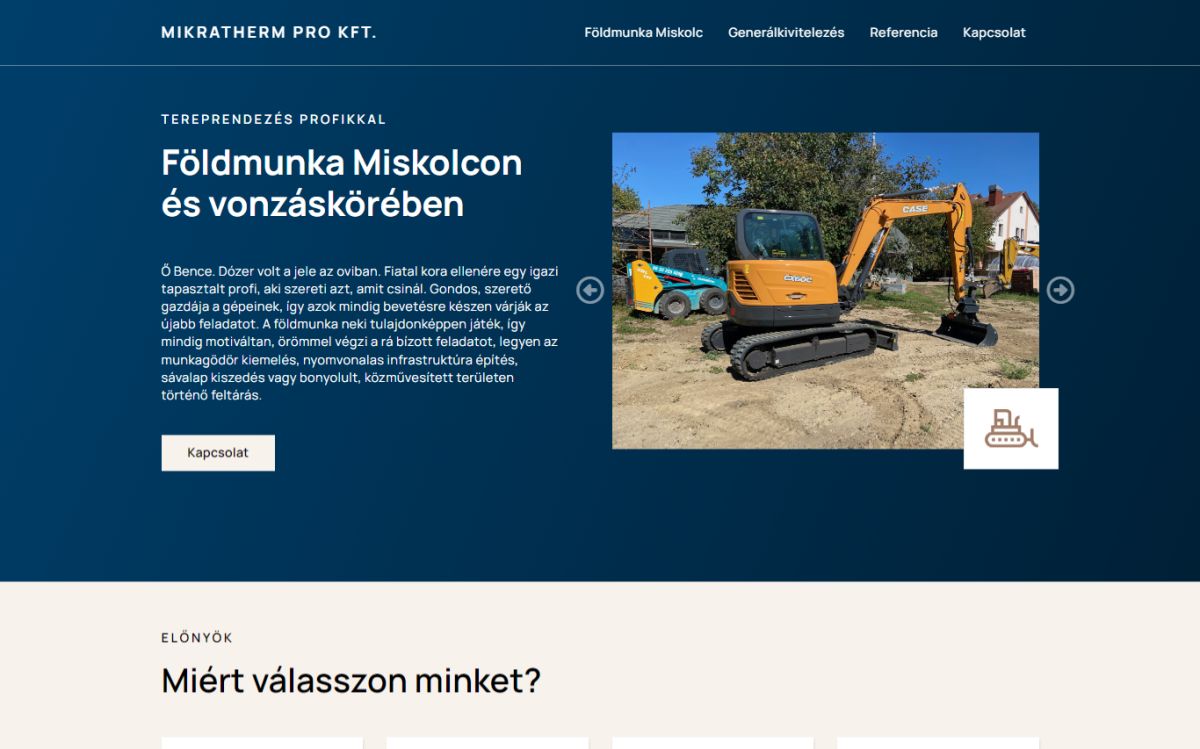 Mikratherm Pro Kft. - Bemutató oldal | Weboldal készítés előnézet