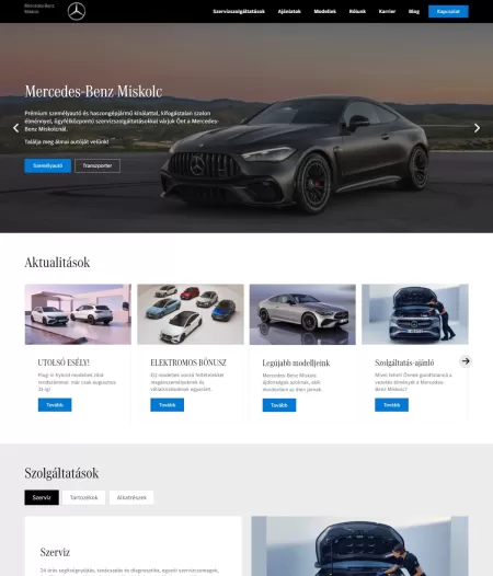 MBM Auto Weboldaláról egy asztali képernyő fotó