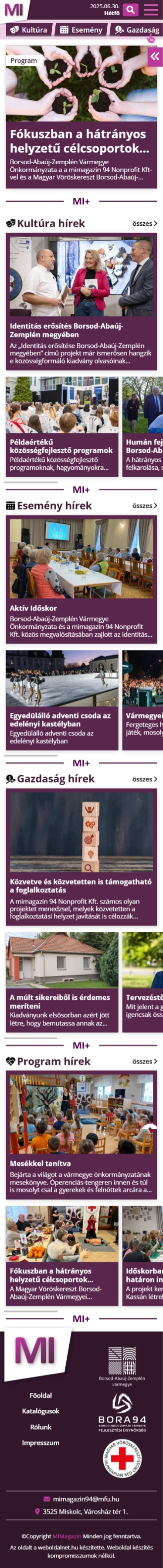 BORA 94 Nonprofit Kft. Mobil nézet