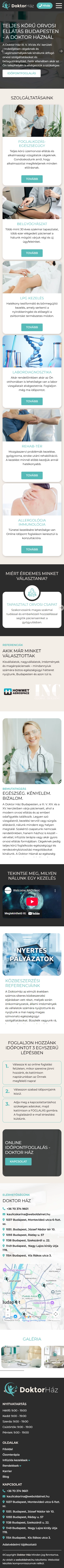 DoktorHáz Mobil nézet