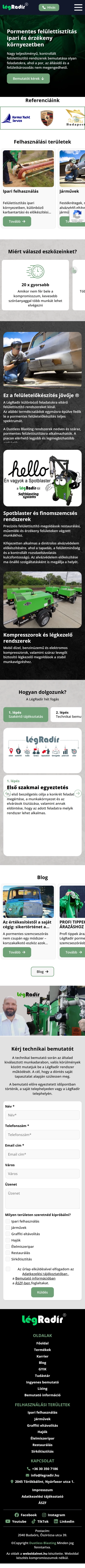 LégRadír Mobil nézet