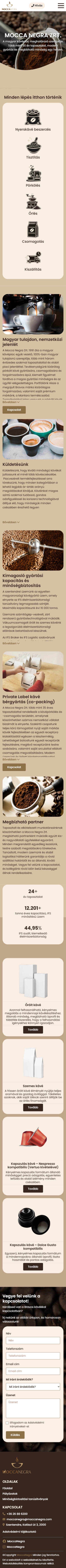 Mocca Negra Zrt. Mobil nézet