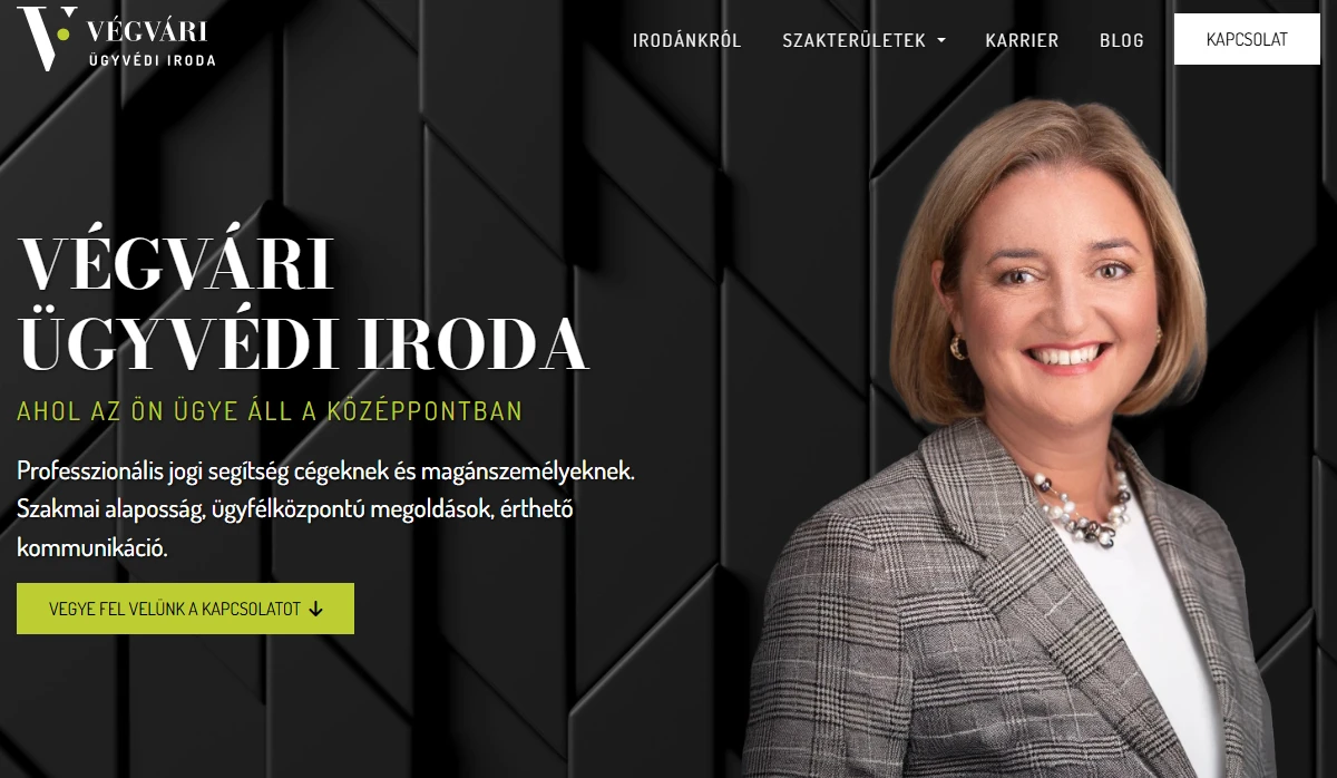 Végvári Ügyvédi iroda - Bemutató oldal | Weboldal készítés bemutató kép