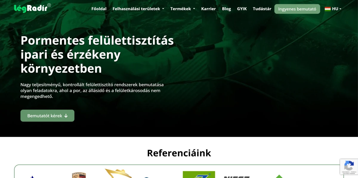 LégRadír - Komplex oldal | Weboldal készítés bemutató kép