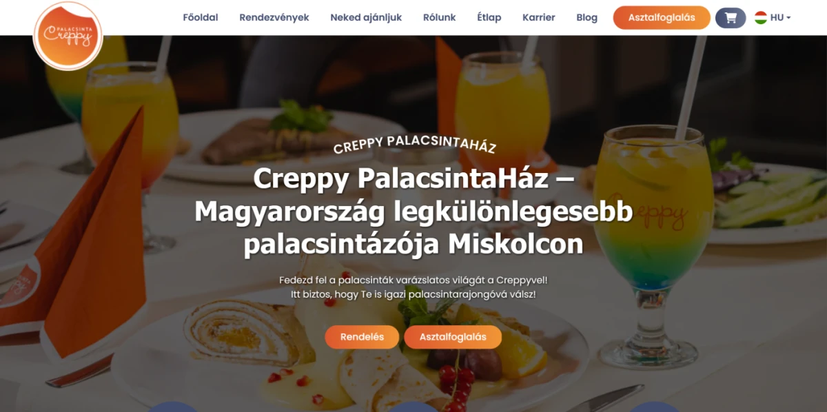 Creppy Palacsintaház - Komplex oldal | Weboldal készítés bemutató kép
