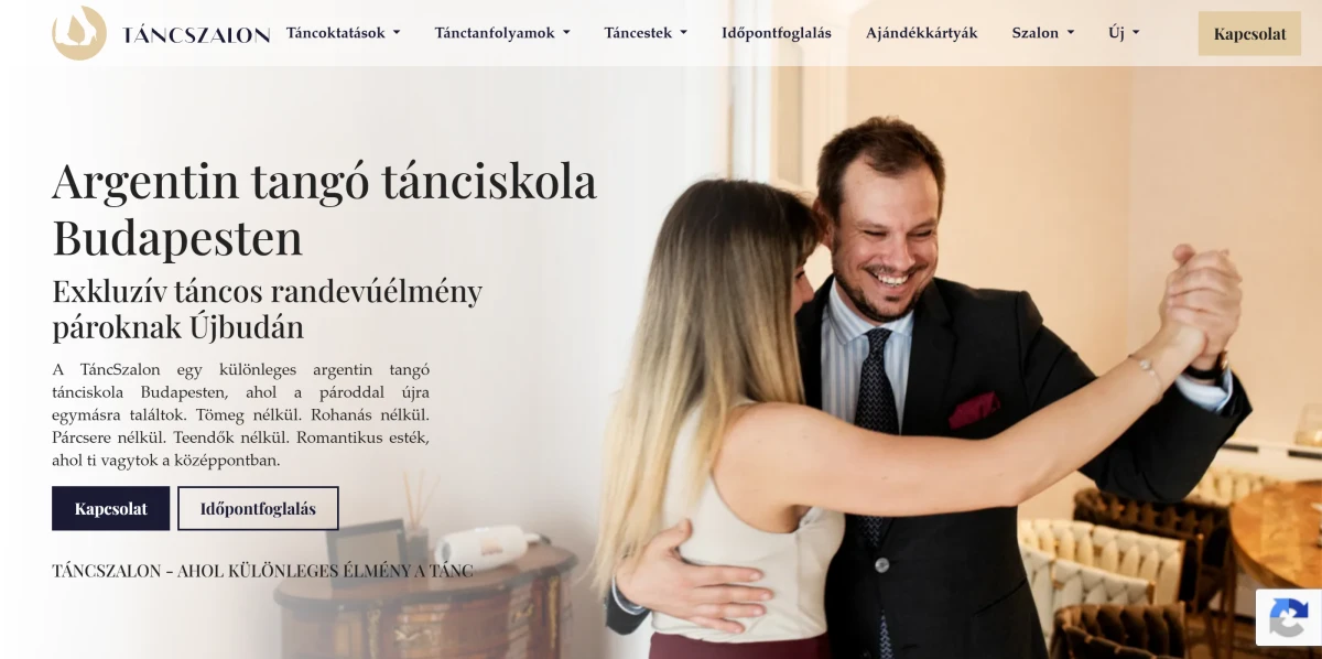TáncSzalon - Komplex oldal | Weboldal készítés bemutató kép