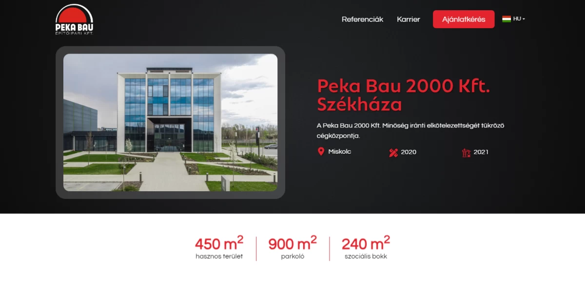 Peka Bau 2000 Kft. - Bemutató oldal | Weboldal készítés bemutató kép