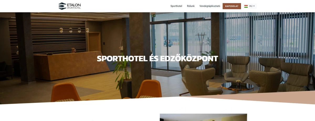 Etalon Sporthotel - Bemutató oldal | Weboldal készítés bemutató kép